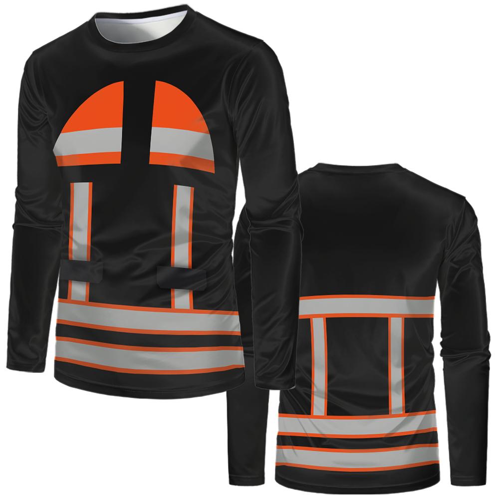 Fashion Loose Casual Unisex Long Sleeve T-shirt Construction Site Uniform Men's Round Neck T-shirt Outdoor Oversize Work Clothes