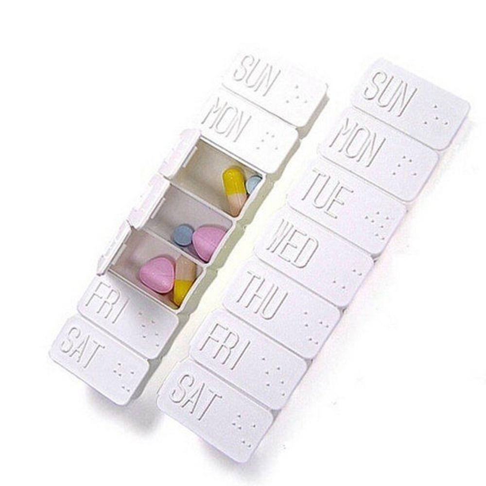 Pill Organizer Tablet Case Container Organizer 7 Day Weekly Pill Storage Box Pill Case Braille