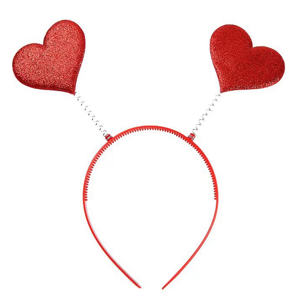 День святого Валентина Милая повязка на голову в виде сердечка любви с пайетками Любовный ободок для волос для реквизита для вечеринок Праздничный аксессуар для костюма