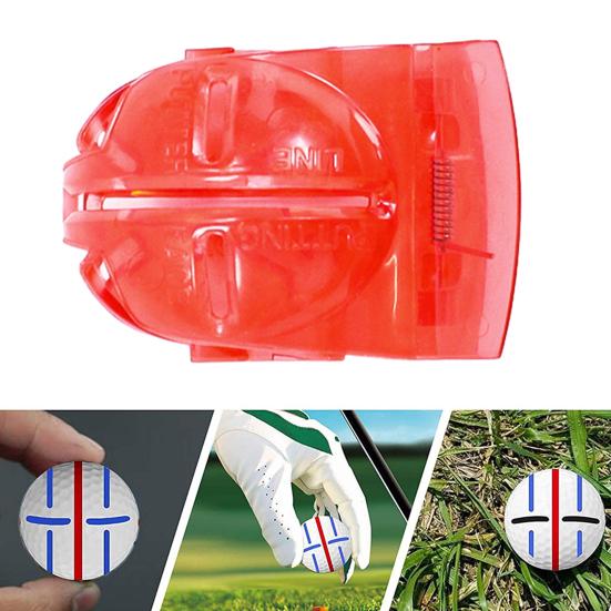 Инструмент для маркера линии мяча для гольфа, пружинный дизайн, компактный размер, портативный двусторонний мяч для гольфа, инструмент для выравнивания и маркировки, аксессуар