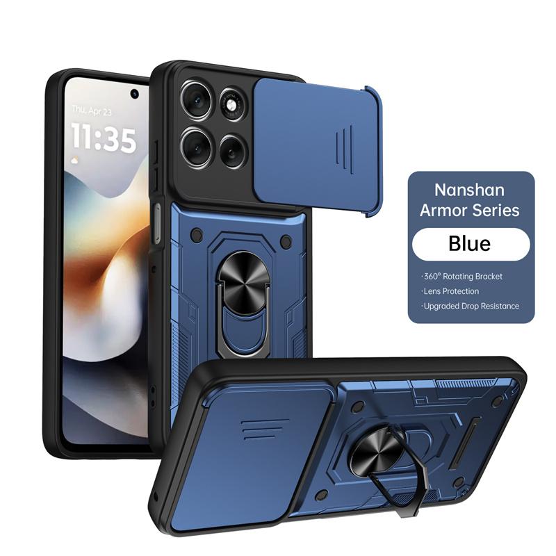 Чехол For Motorola Signature Case Слайдер Защитная крышка с защитой камеры Для Moto Edge 50 60 70 Fusion Pro Магнитное кольцо Держатель Подставка Coque
