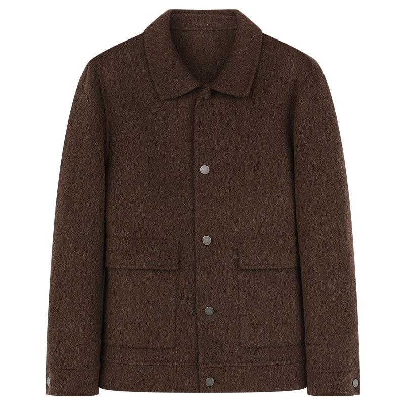 Мужская куртка шерстяное пальто осень и зима повседневное облегающее модное красивое двухстороннее шерстяное пальто для мужчин