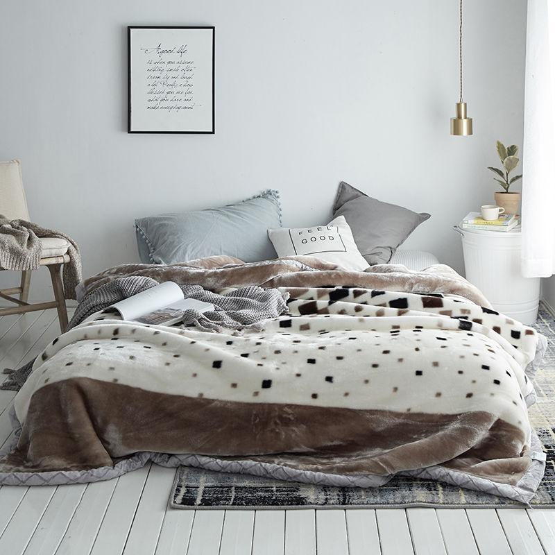 Роскошное качественное двухслойное норковое одеяло Raschel, 9,9 фунтов, королевский размер, пушистое, массивное, теплое, очень мягкое, весенне-зимнее, постельное одеяло