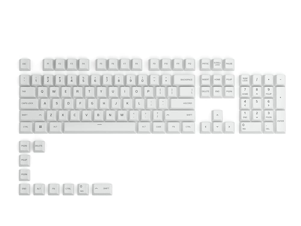 Glorious PBT Белые колпачки для клавиш 114 шт. Набор колпачков для механической клавиатуры KB675 GLO-KC-GPBT-W