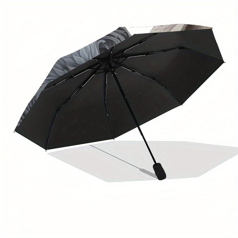 Yin Yang Wolves: Harmony in Nature's DesignUmbrella, Portable 3-Fold Compact Umbrella for Men & Women Gift