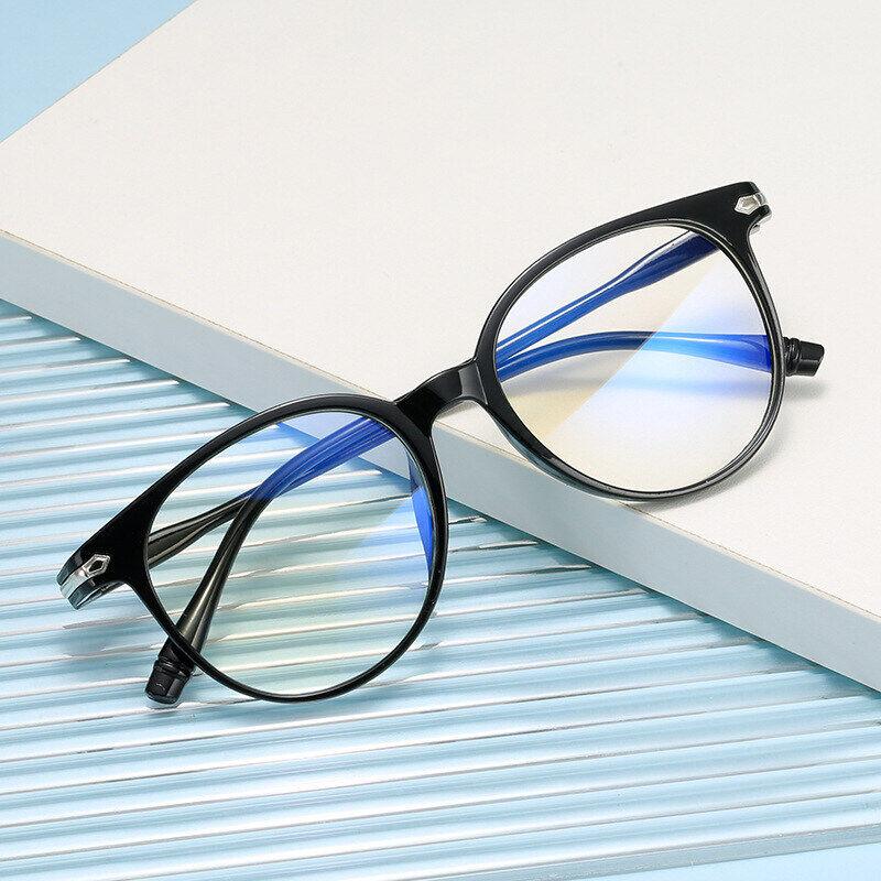 Очки для глаз, маленькие очки в оправе, женские очки в стиле ретро, ​​женские новые модные очки в оправе, персонализированное плоское зеркало, прозрачный желеобразный цвет