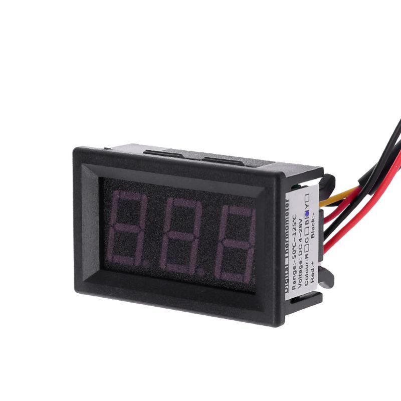 0.56" DS18B20 Цифровой термометр Водонепроницаемый датчик температуры Зонд DC 12V 24V A0KF