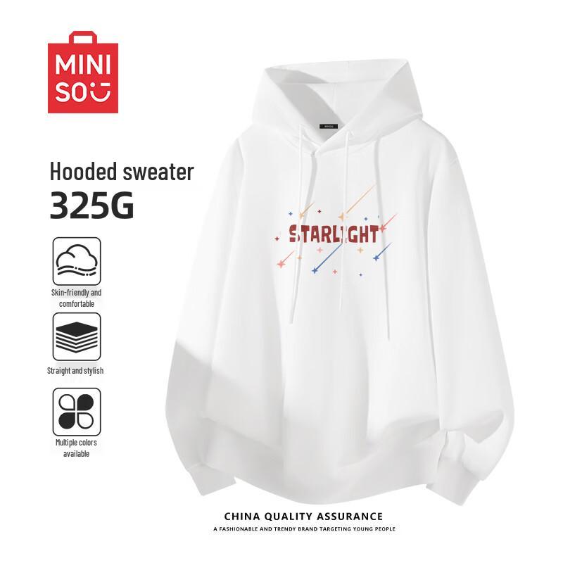 MINISO American-Style Men's Hooded Pullover Sweatshirt
