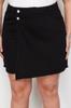 Women's Fashion New Plus Big Size Shorts & Bermuda Black High Waist Hem Tasseled Shorts Skirt