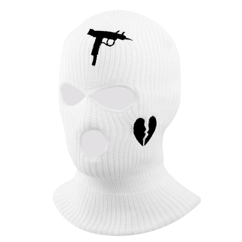 1Pc Embroidery Balaclava Face Mask 3-Hole for Cold Weather Winter Ski Mask for Men and Women Thermal Cycling Mask Christmas Gift