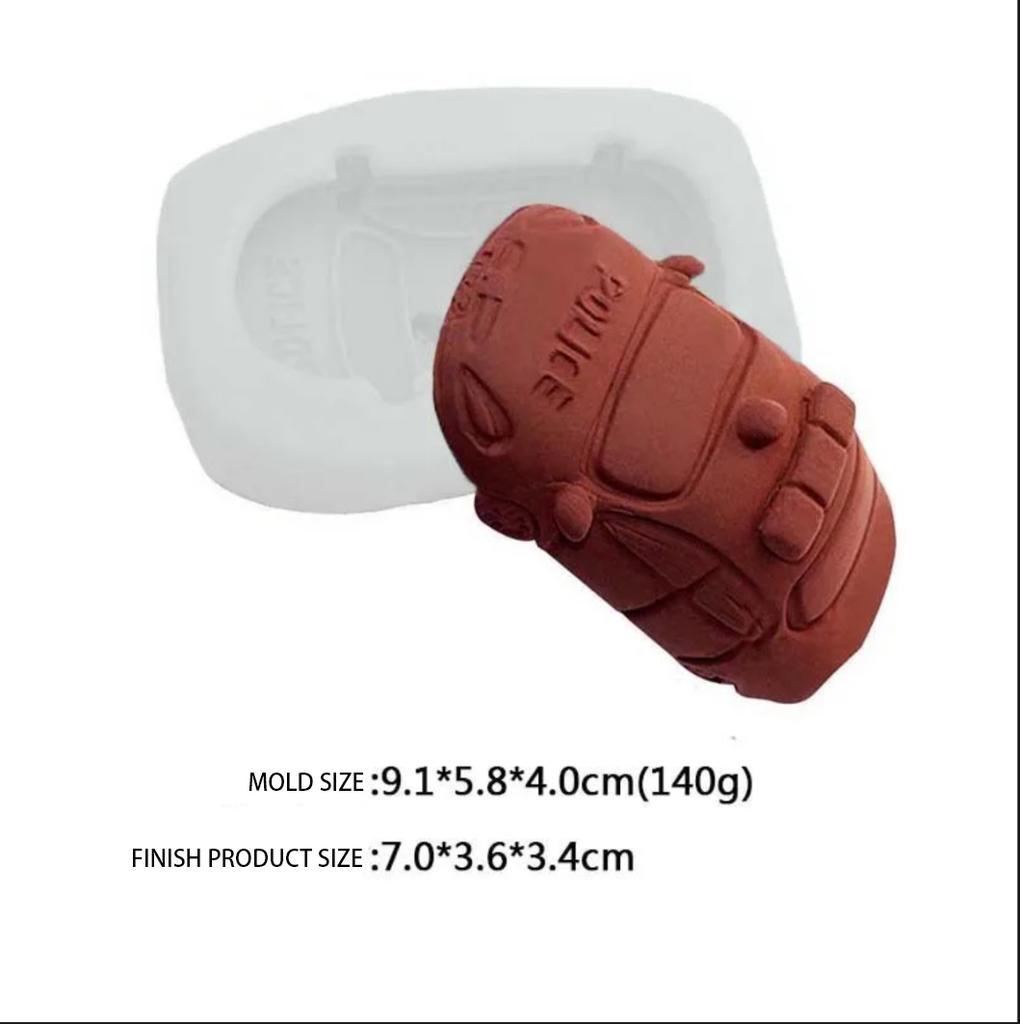 3D Силиконовые формы для мыла в стиле полицейской машины, Инструменты для формовки и скульптуры для украшения торта в виде машины, Форма для ручной работы из смолы S0008XC