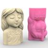 Cute Girls Flower  Silicone Molds Pen Holder Epoxy Resin Mold Succulent Planter Making Tool for  Gypsum Crafts