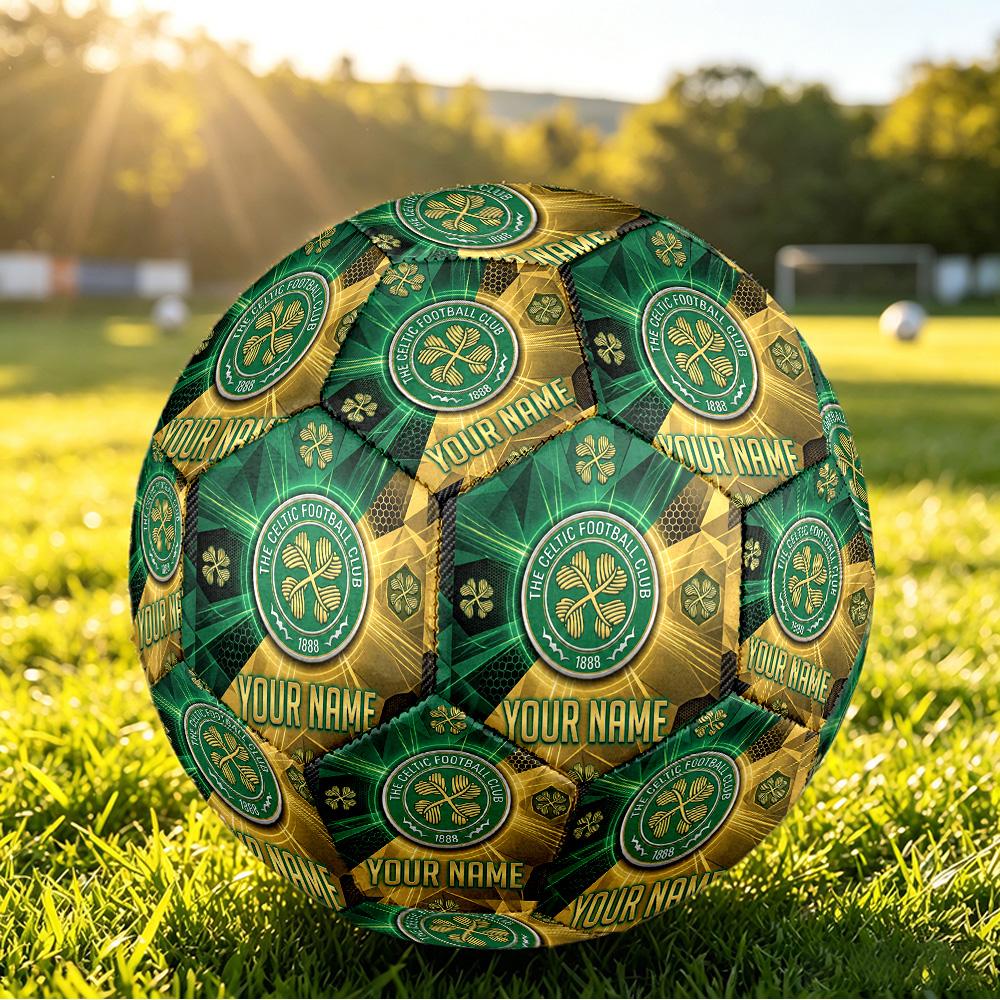 Персонализированный футбольный мяч размера 5 с узором Celtic FC для игры на открытом воздухе Спортивный мяч Подарок