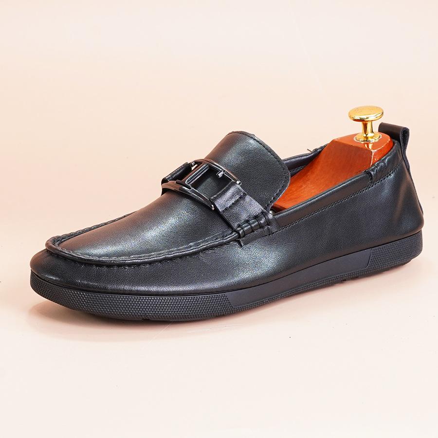 2025 весна новые лоферы мужские модные деловые повседневные кожаные туфли мужские дышащие и удобные туфли Doudou на одной педали