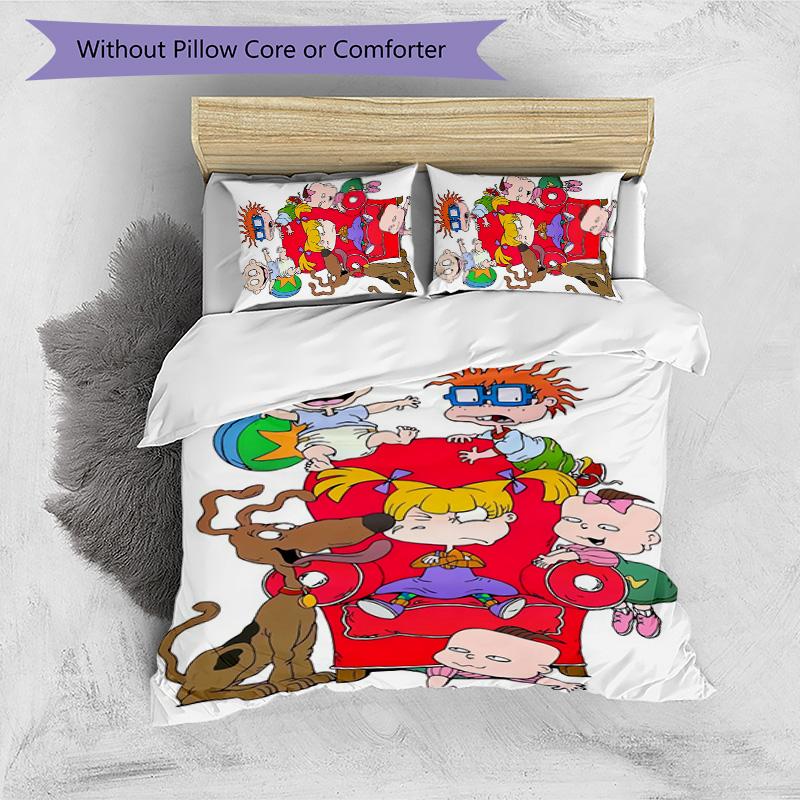 Rugrats in Paris 3pcs Bedding Set Duvet Cover Closure Includes 1 Duvet Cover & 2 Pillowcases for All Seasons Bedroom Home Dorm Decor