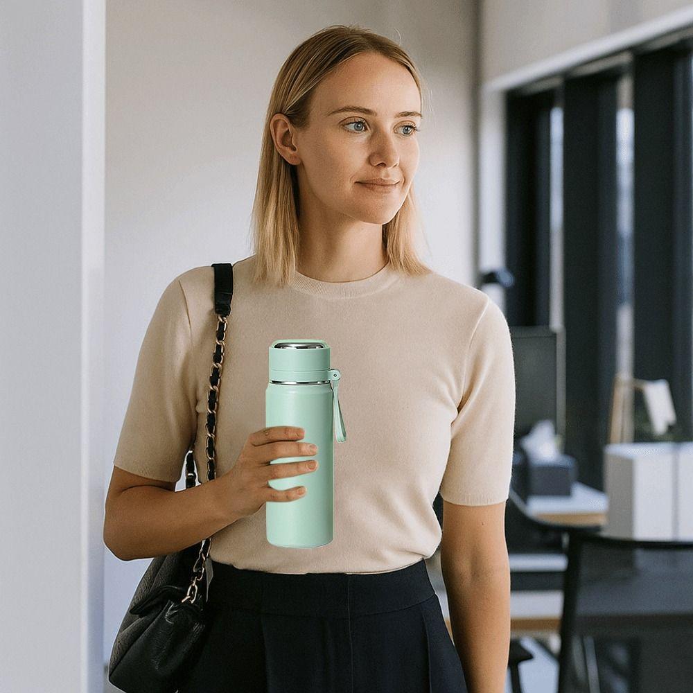 Ins Style 316 Stainless Steel Thermal Flask Vacuum Cup Leakproof 500ml Water Bottle Portable Insulated Cup Student