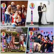 High Quality Portable 12.9 Inch 13 Inch iPad Photo Booth Adjustable Photo Booth Adjustable circular RGB fill light Party Wedding