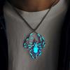 Halloween Fashion Geometric 3D Luminous Spider Pendant Necklace Unique Hip-Hop Glow-in-the-Dark Insect Jewelry for Wholesale