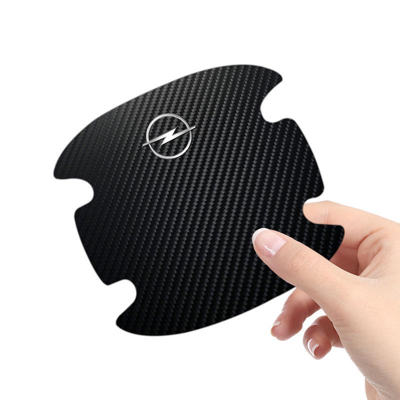 4PCS Car Door Handle Protection Sticker Emblem Car Decoration Styling For Opel Astra J G Insignia Corsa D Vectra C Zafira a Auto Gadgets