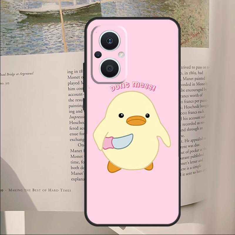 Мультяшный чехол-утка для ножа для OPPO Reno 7 8 Lite 11F 12F 13F 14F 10 11 12 13 14 Pro OPPO Find X6 X5 X8 Pro