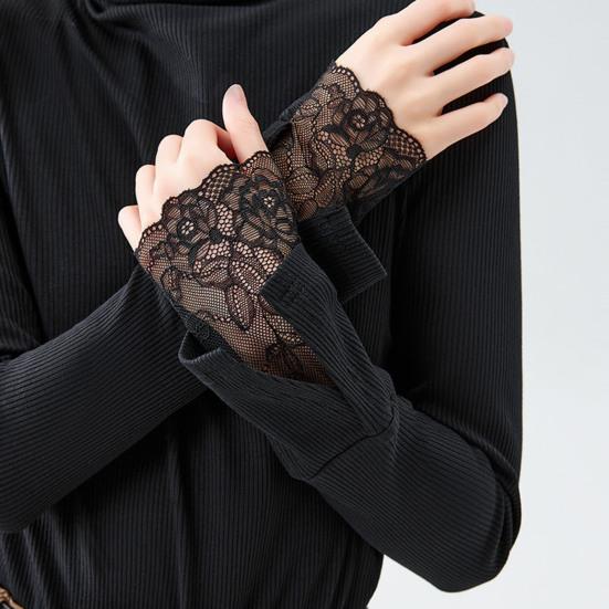 Женские топы-топы Slim Fit с высоким воротником и длинными рукавами, с разрезами, кружевными манжетами, однотонные