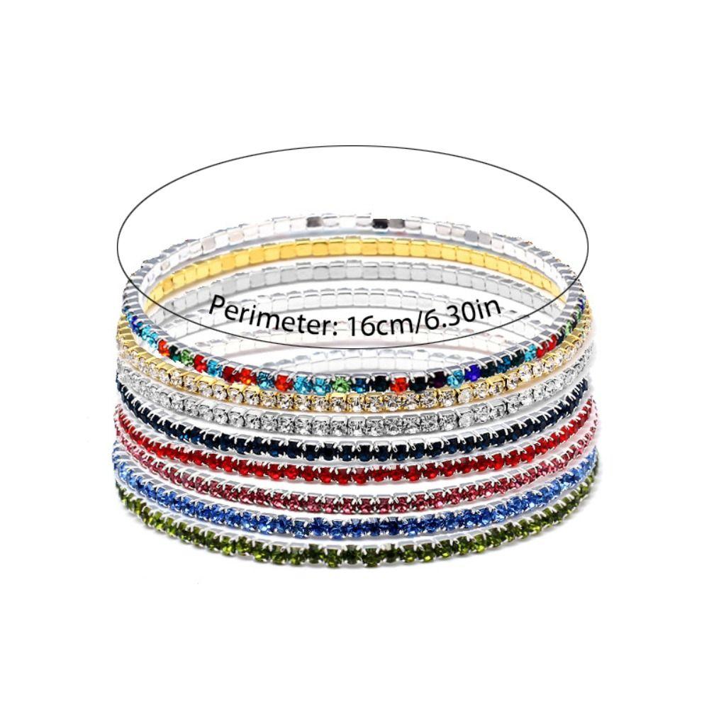Ювелирный браслет со стразами, цветной браслет, модный эластичный браслет со стразами для девочек