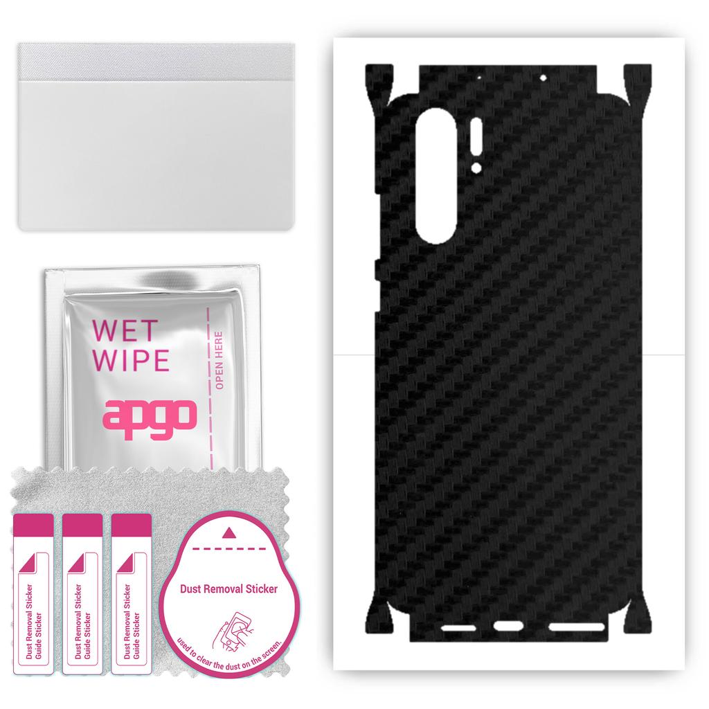 apgo Protective Skin Sticker for the Back+sides Compatible with Huawei P30 Pro, Full Wrap Film, Foil, Vinyl - Pattern Carbon Black