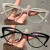 2PCS New Cat Eye Frame Anti-blue Light Flat Light Mirror Fashionable High-end Personalized Glasses Frame  Glasses Woman