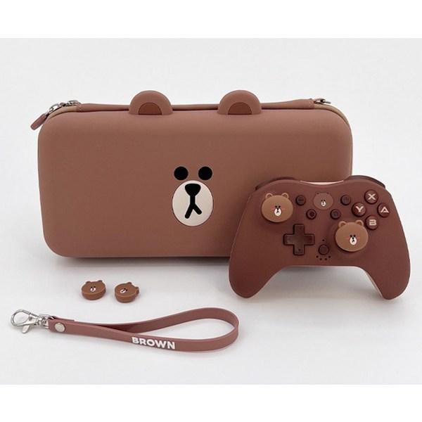 GameMac Line Friends Nintendo Switch / Switch OLED Common Hard Pouch Brown, KMLN-101, 1 Piece