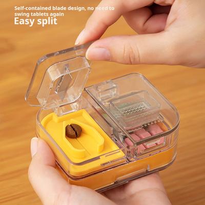 3-в-1 режущий инструмент для таблеток, контейнер для хранения таблеток, влагонепроницаемый, портативный, прозрачный, многофункциональный чехол для переноски таблеток