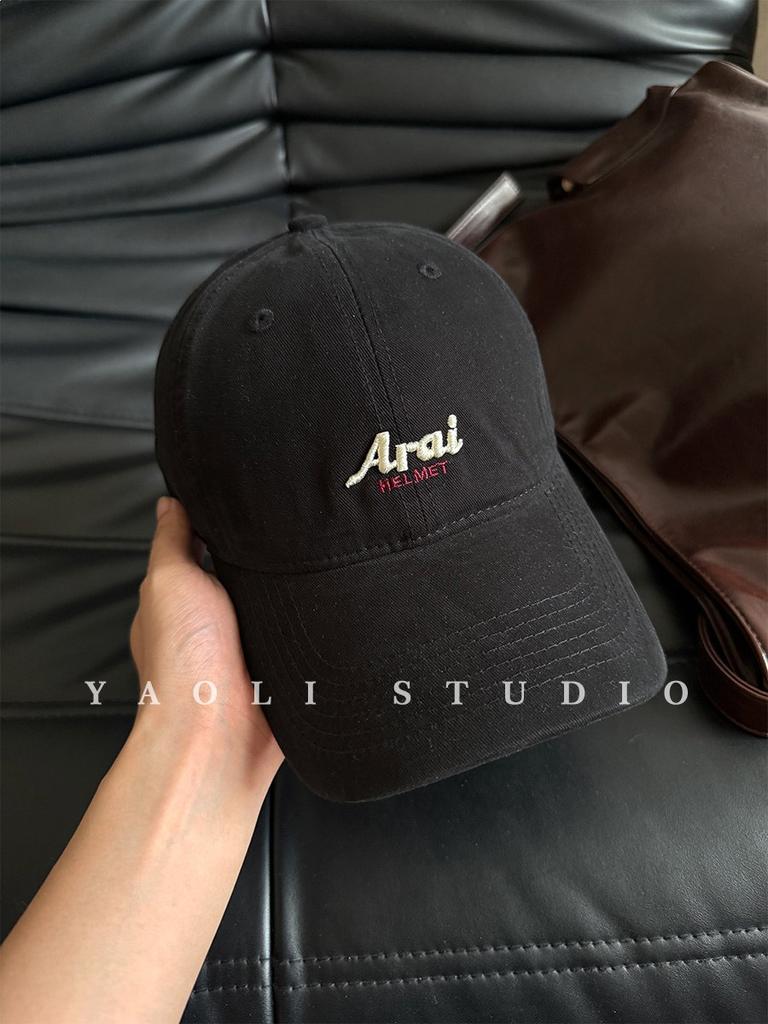 Бейсболка с вышивкой букв Arai Американский ретро женская уличная защита от солнца большой обхват головы делающая лицо меньше козырек мужская хлопковая