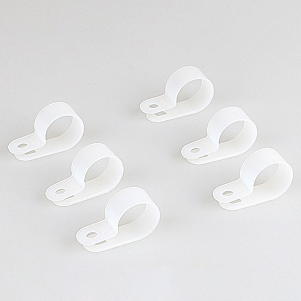 10PCS Plumbing Tightening Cable Clip Nylon Fastening Buckles Durable R-Type Hose Clamp Cable
