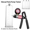 Top Quality Penis Vacuum Pump Manual Cock Enhancer Male Masturbator Penile Trainer Tool Adult Sex Toys Men Enlargement
