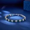 17cm Sliver Plated Fashionable Elegant Bracelet with Green and White Round Zircon Stones