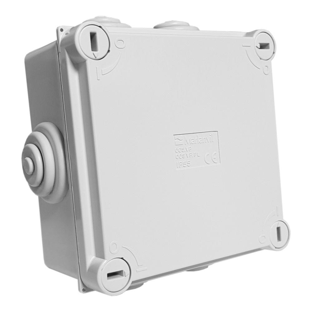 Hermetic junction box with glands for electrical installation IP55