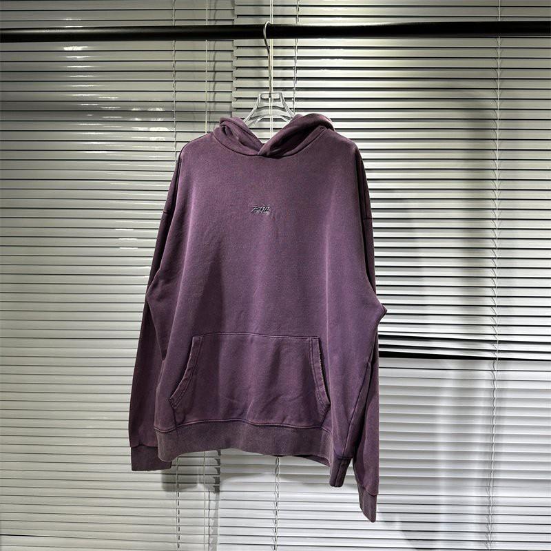 FAR ARCHIVE Mens Oversized Hoodie Vintage Wash Distressed Pullover Streetwear Casual Top
