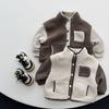 Boys 2-6Y Hit the Colour Plush Coat Winter New Baby Boys Jacket Children Warm Thickened Tops Kids Clothing