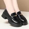 Туфли-лоферы женские из натуральной кожи в британском стиле ретро на платформе кожаные туфли на толстом каблуке черные туфли-одиночки