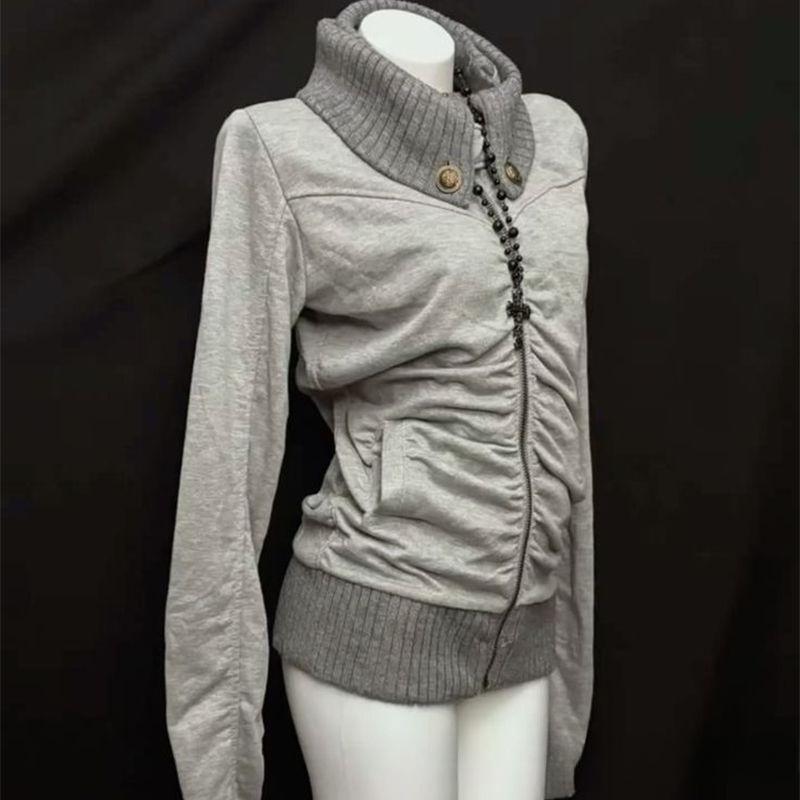 2KWEIRD Модная Милая Повседневная Y2K Толстовка с капюшоном Уличная Мода High street Y2K С длинным рукавом Топ Классическая Минималистичная Одежда Уникальная Хип-хоп