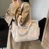 Casual Corduroy Handbag Zipper Closure Light and Large Capacity Shoulder Bags Solid Color Women's Daily Commuter Tote
