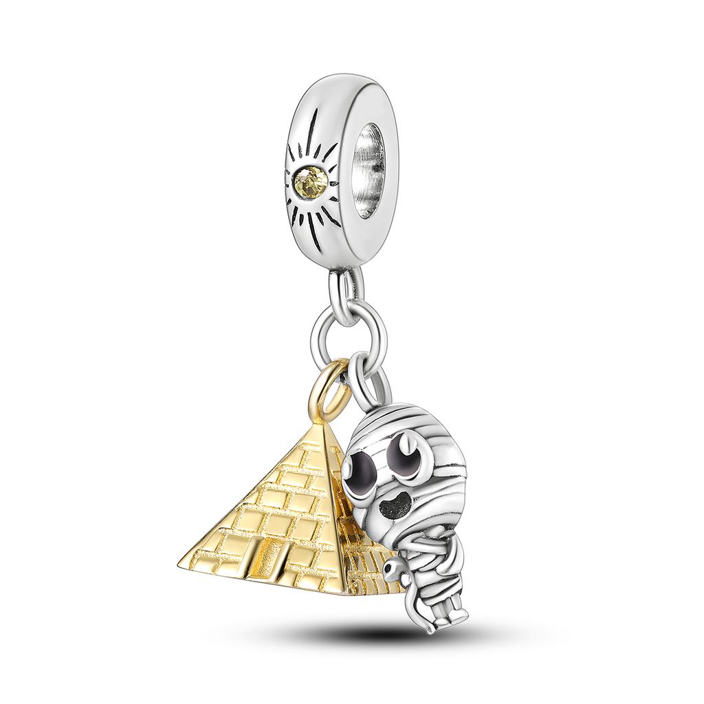 Медные подвески-шармы Крест Ангел Пирамида Фараон Бусины Подходят для оригинального браслета DIY Ювелирные шармы