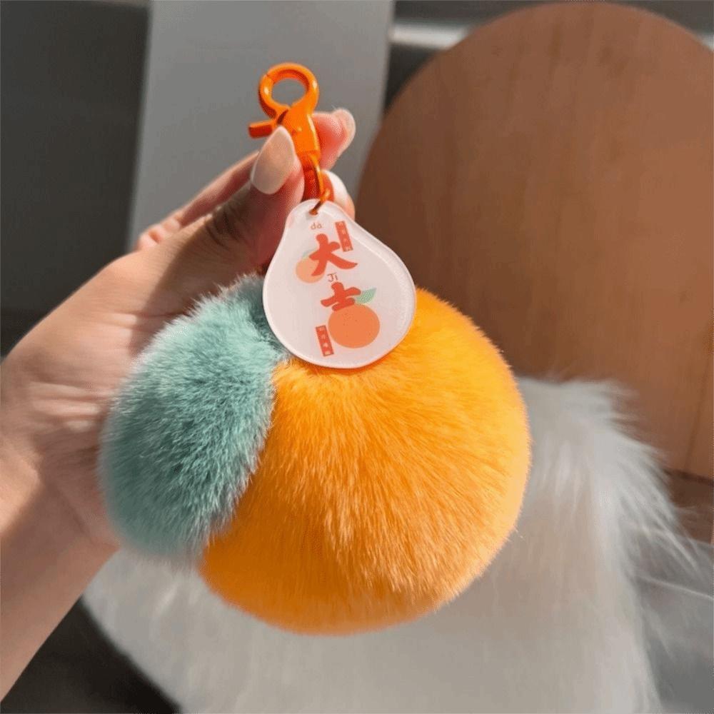 Plushies Orange Keychain Plush Fruit Orange Plush Pendant Fruit Ornaments Plush Keychain Women