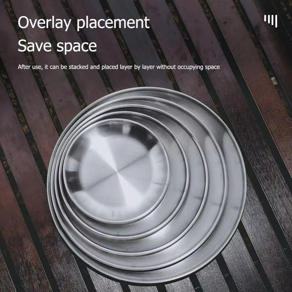 Round Shape Picnic Dinner Plate 14/17/20/23/26cm Dessert Plate Simple Dining Tray  Outdoor Camping
