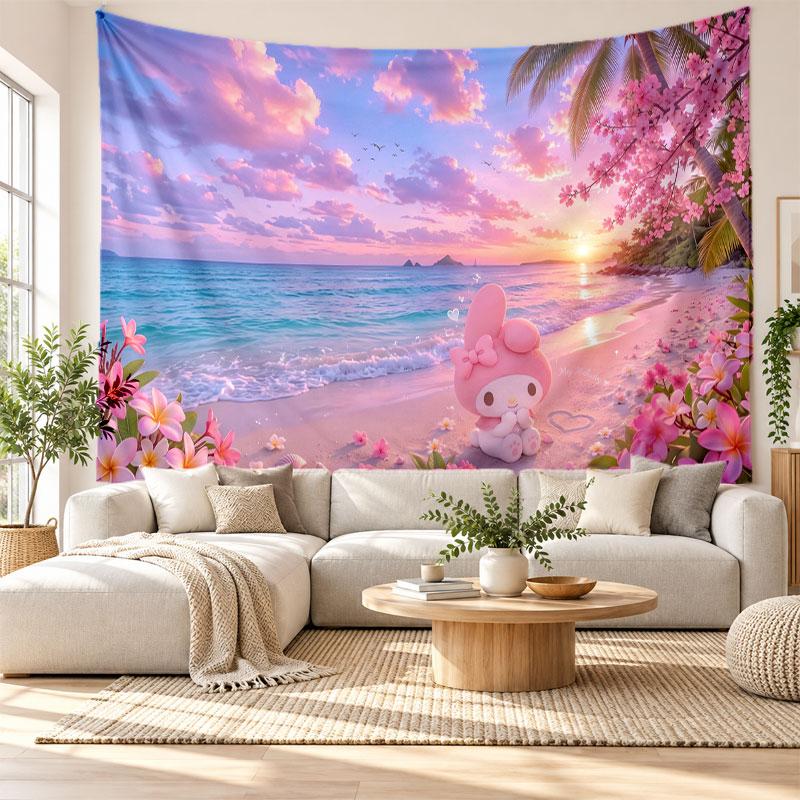 My Melody Wall Tapestry Home Decor Hanging Cloth Art Background Tapestry for Bedroom
