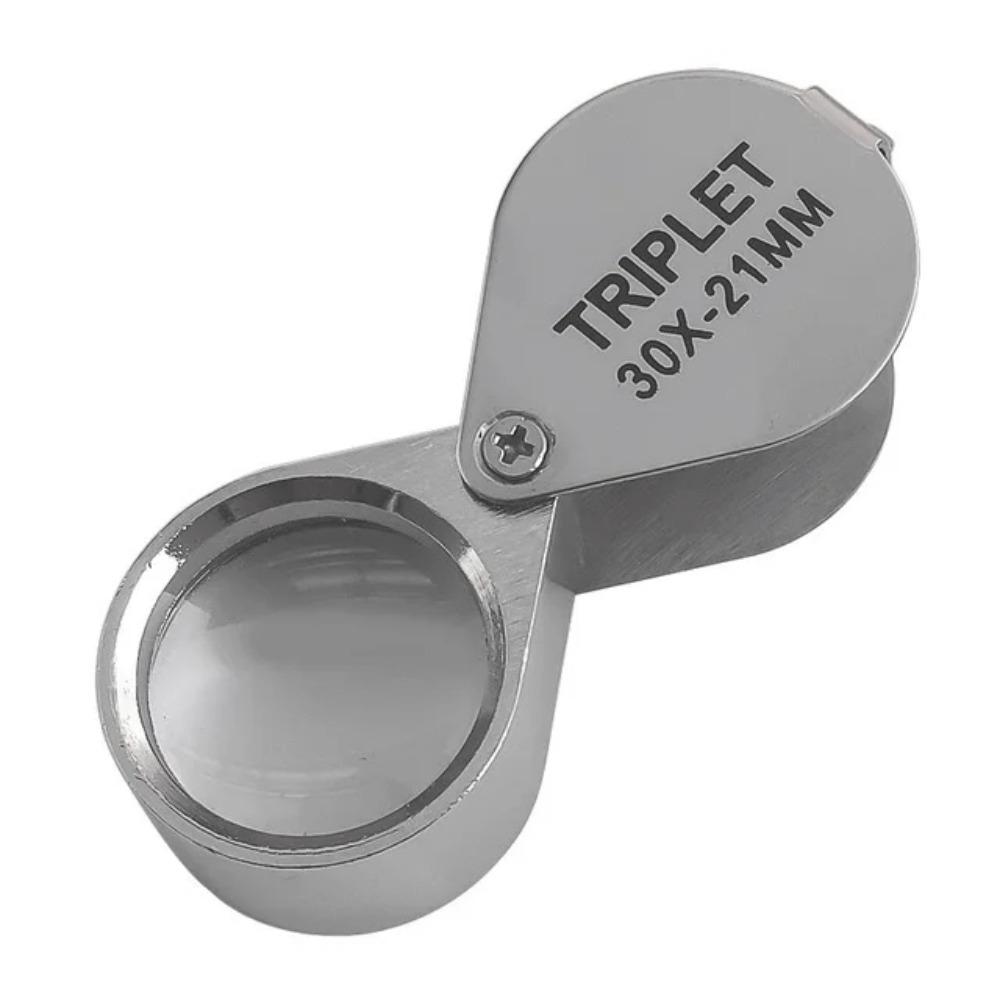 Mini 10-30X Pocket Loupe Metal 10x20x 30x Jewelry Magnifying Glass Antique Jade Coin Identification Folding Reading Magnifier