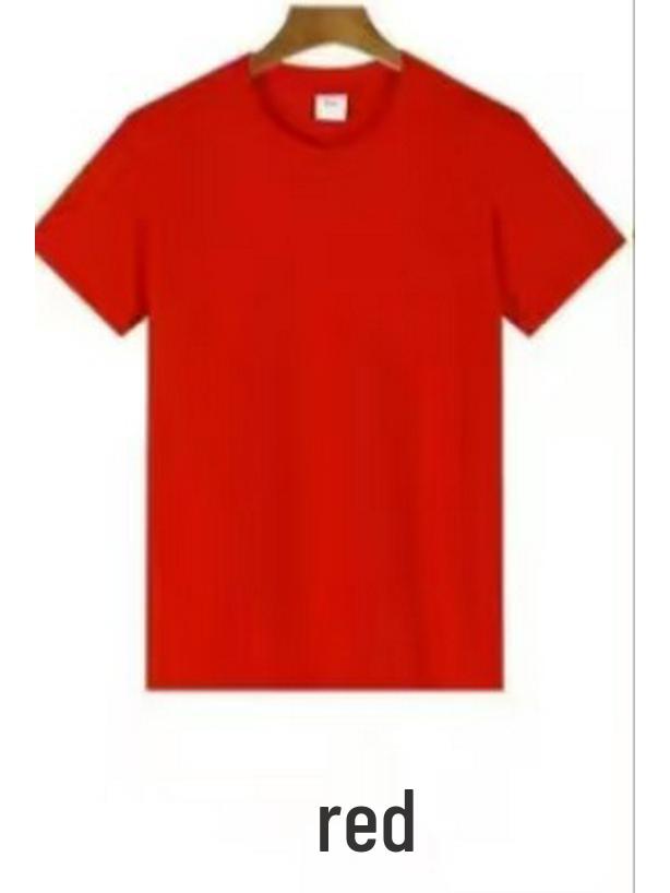 In Stock: 200G Pure Cotton Children's Short Sleeve Round Neck T-shirt - Customizable Class or Parent-Child Uniform