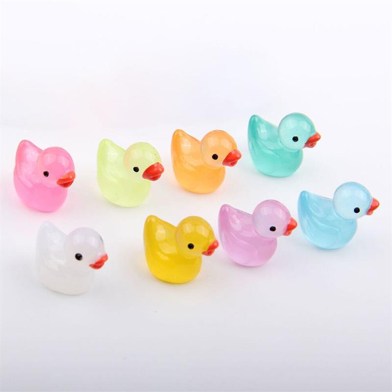 50/100x Tiny Ducks Mini Duck Glow In The Dark Mini Resin Figure Miniature