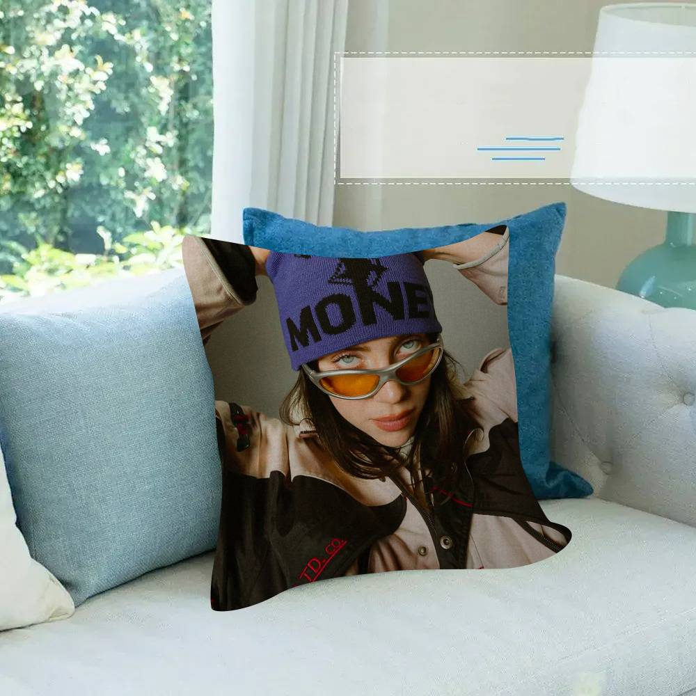 Singer Billie Eilish album Pillowcase toon Gift Cushion Cover Bedroom Home Sofa Chair Seat Decor pillow case