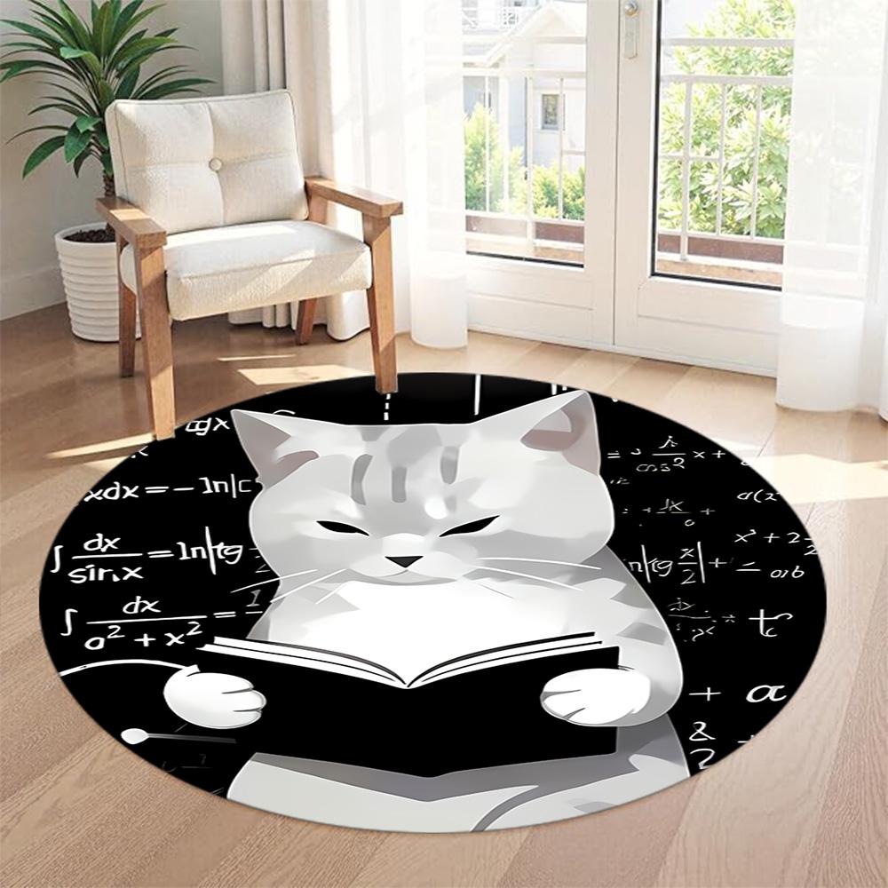 Cat Round Carpet Design for Decorate room Balcony Outdoor Dormitory Antislip Round Carpet Office home decor Wedding Party Gift