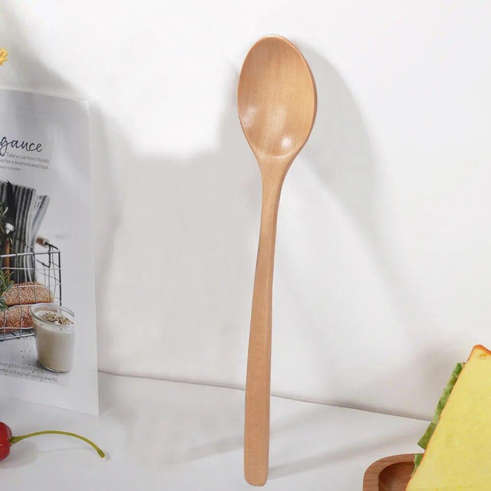 Wooden Spoon Tableware Kitchen Cooking Utensil Tools Soup Teaspoon Catering Cooking Utensil Tool Coffee Soup Teaspoon